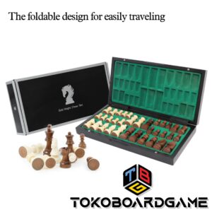 Ebony Wood Magnetic Chess Set - MINOR DENT